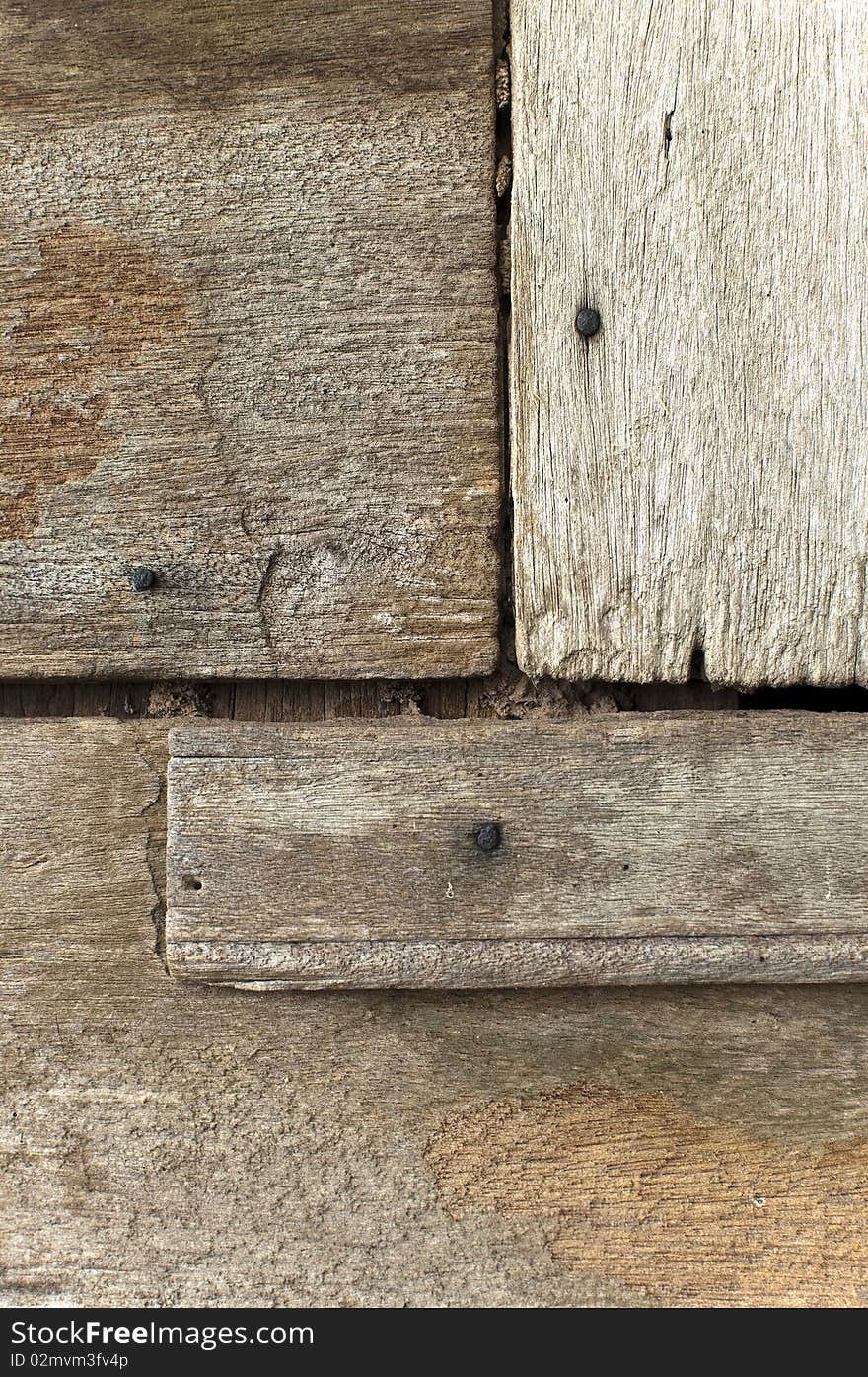 Old Wood Texture With Nail