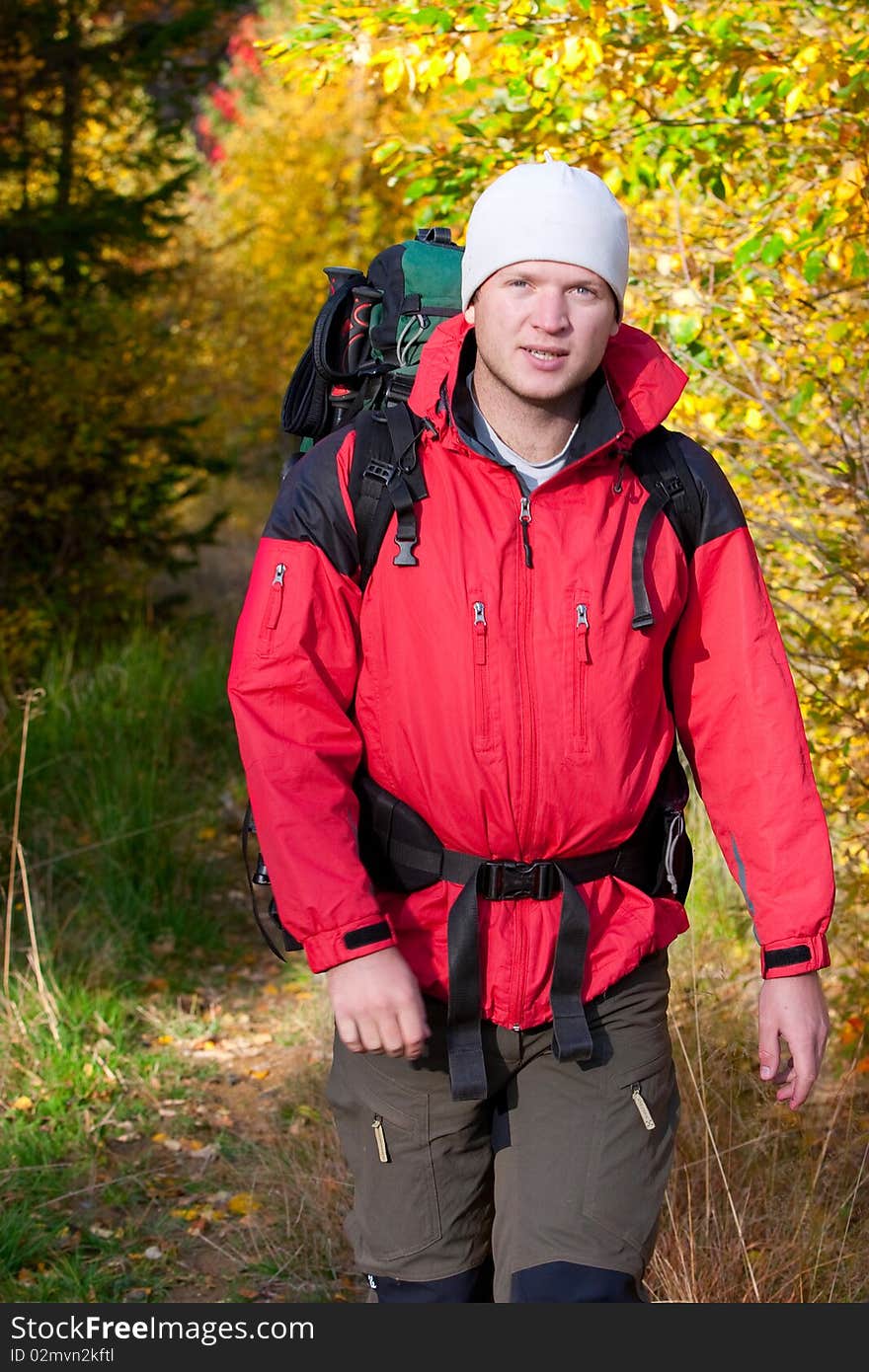 Hiker in autumn