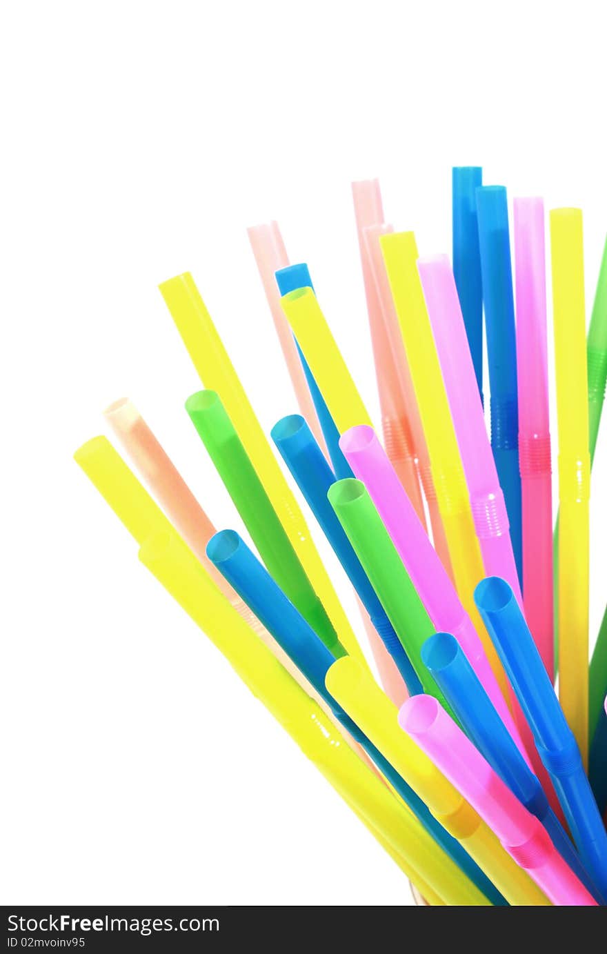 Colorful drinking straws in a pile. Colorful drinking straws in a pile