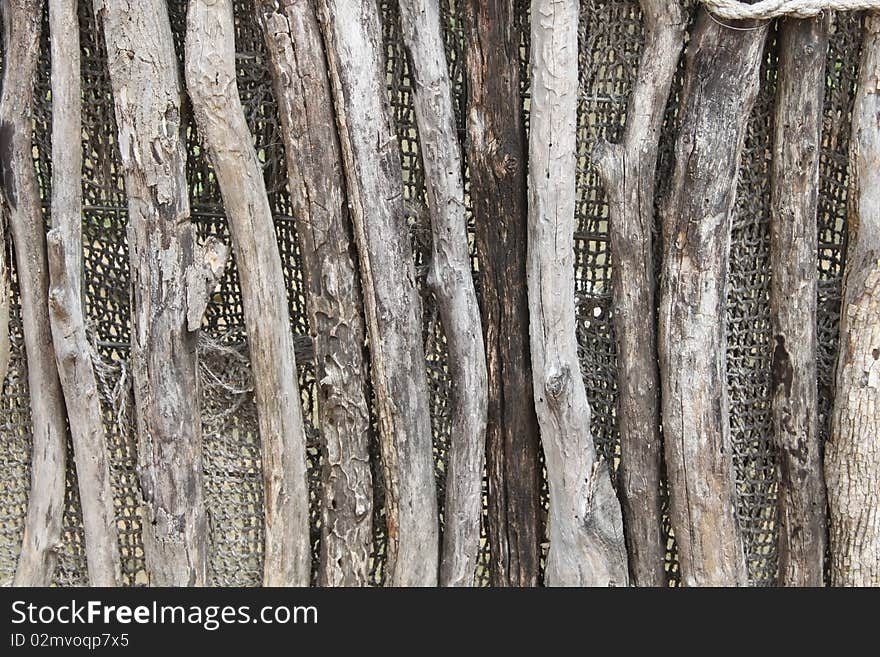 Simple sticks and net fence. Simple sticks and net fence