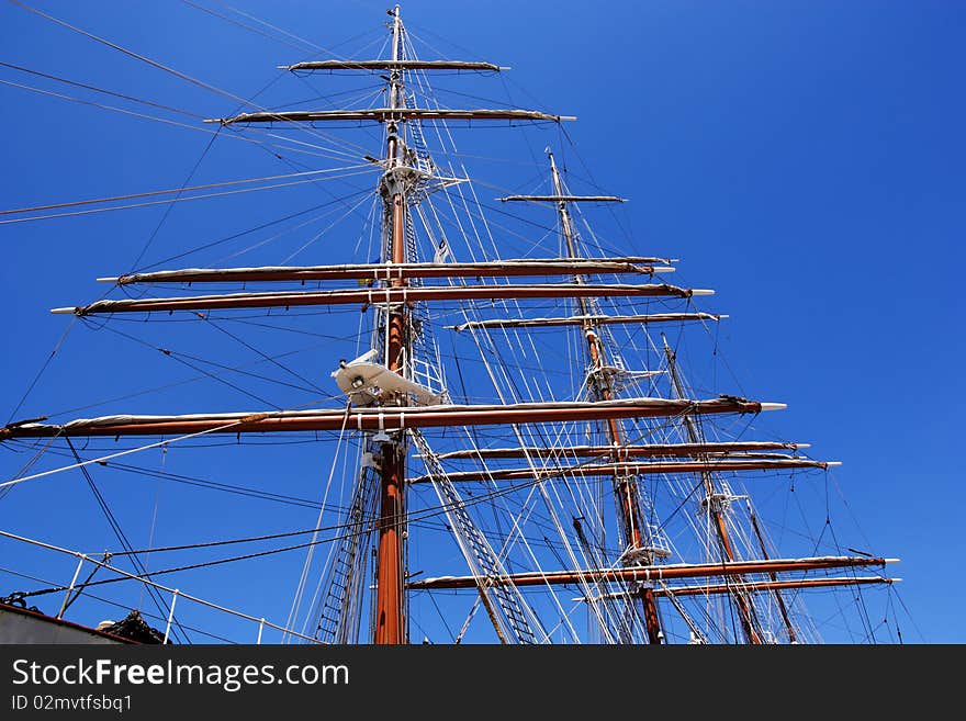 Sails of old sailing ship