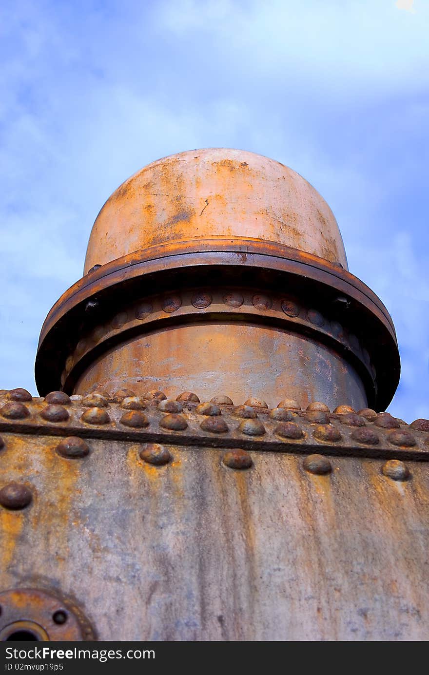 Colorful rust structures on an steam engine