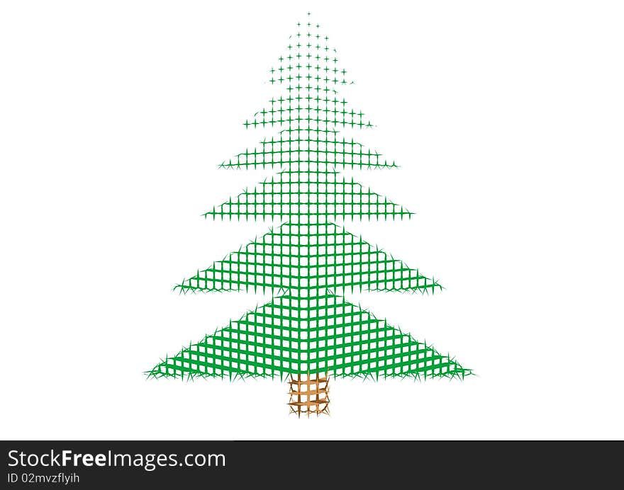 Green New Year tree it is isolated on a white background