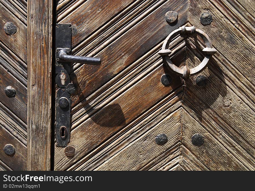 Old wooden door with aged paint texture. Old wooden door with aged paint texture