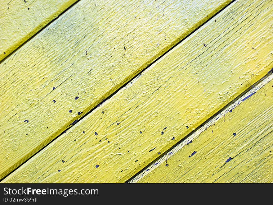 Old yellow painted wooden boards. Old yellow painted wooden boards