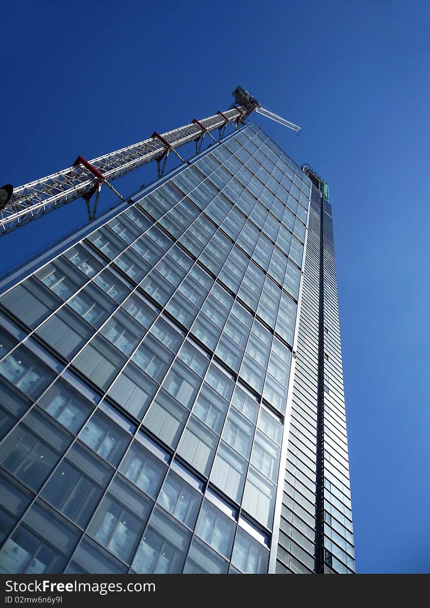 A building that is undergoing construction in central London. A building that is undergoing construction in central London.