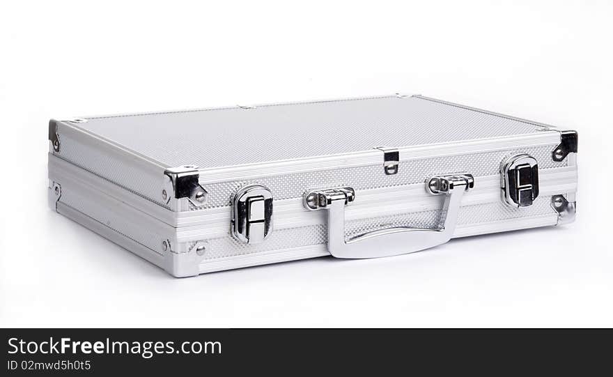 Metal or aluminium briefcase isolated