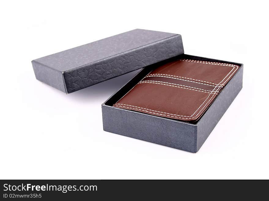 Black box for a business gift, isolated on a white background.