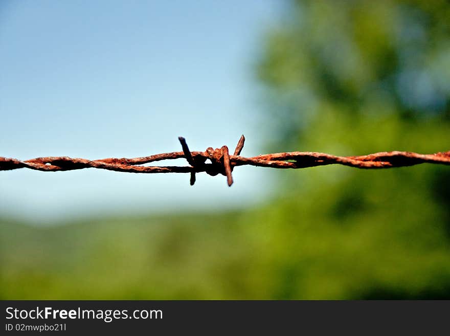 This is a picture of a rusty wire.