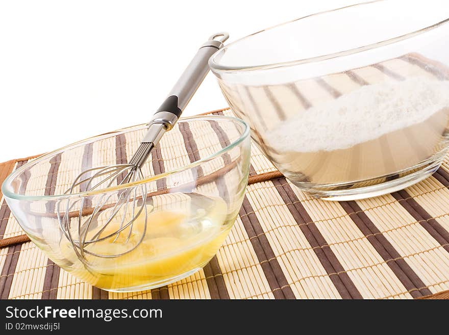 Big series of images of kitchen ware. Dough