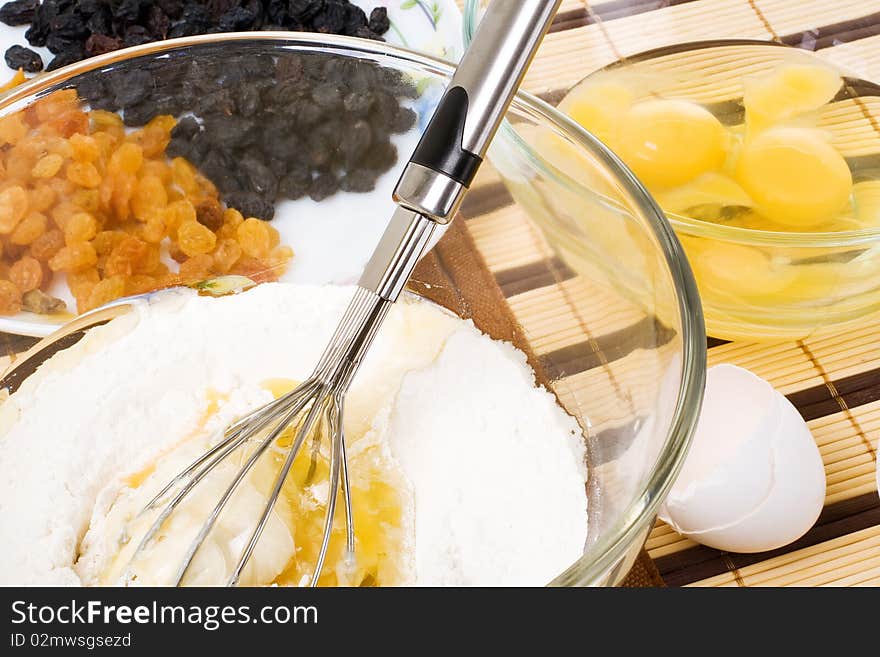 Big series of images of kitchen ware. Dough