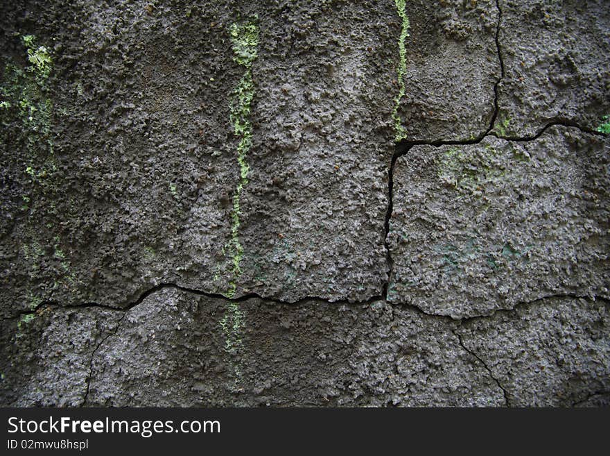 Old rough grunge wall stained with paint