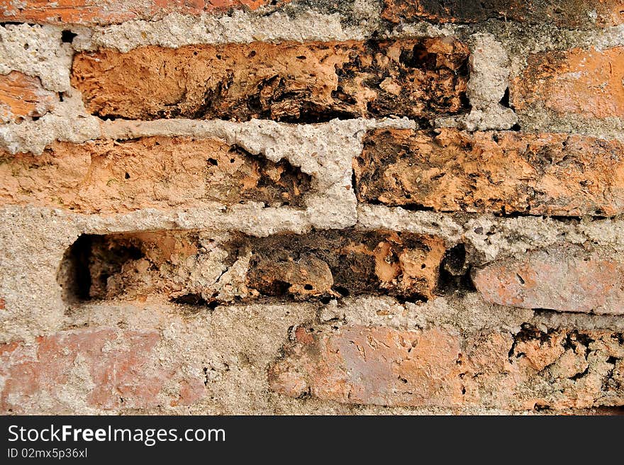 Old wall and old broken. Old wall and old broken