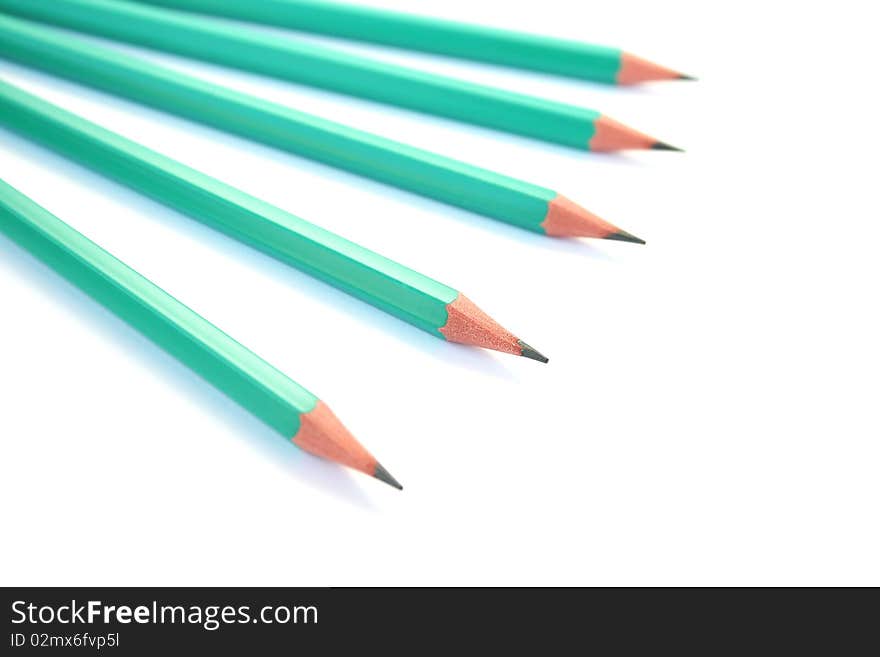 Pencils isolated on white background.