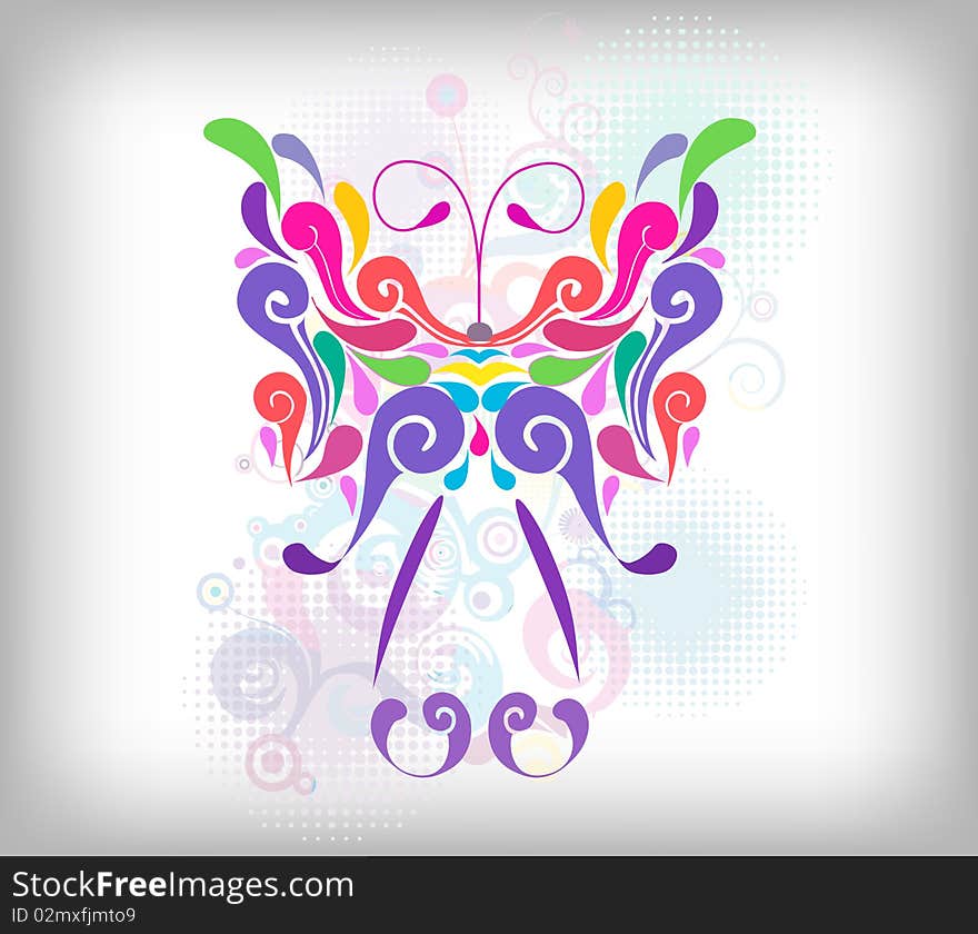 Butterfly design element, vector backround