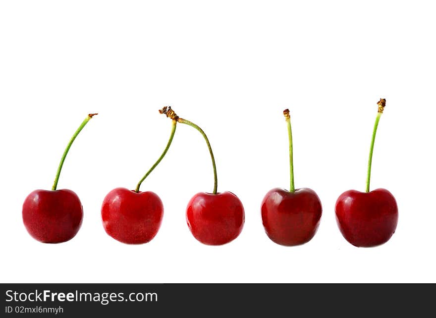 Fresh and juicy Cherry; objects on white background