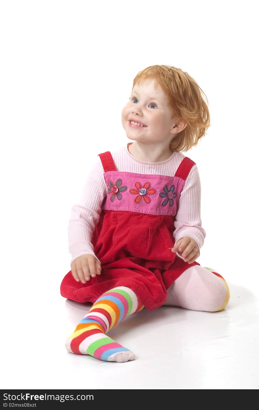 Laughing red hair 4 years old funny little girl. Laughing red hair 4 years old funny little girl