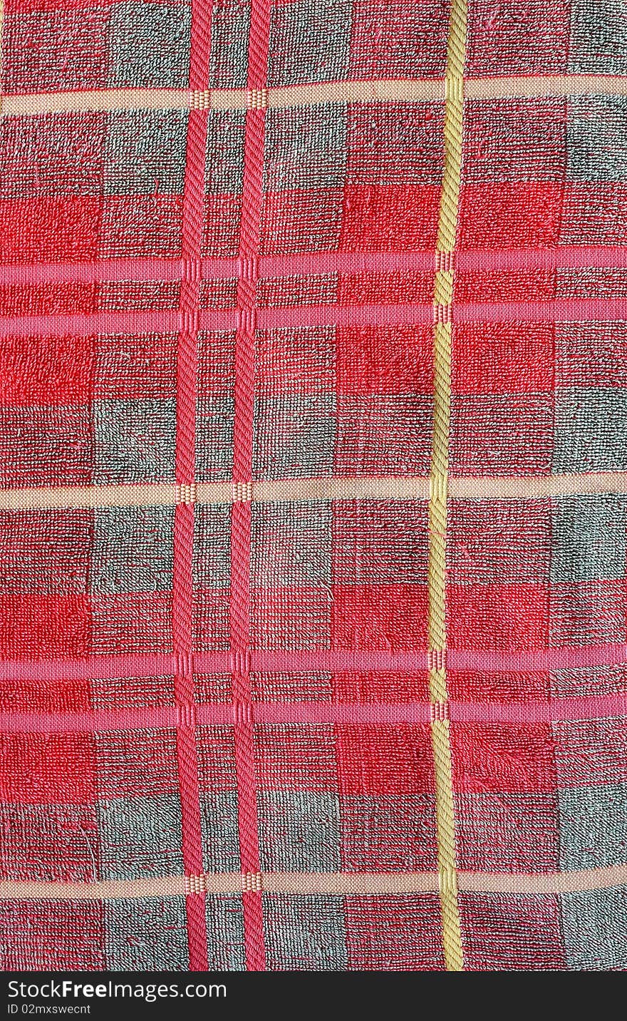 Red painted canvas, homespun texture