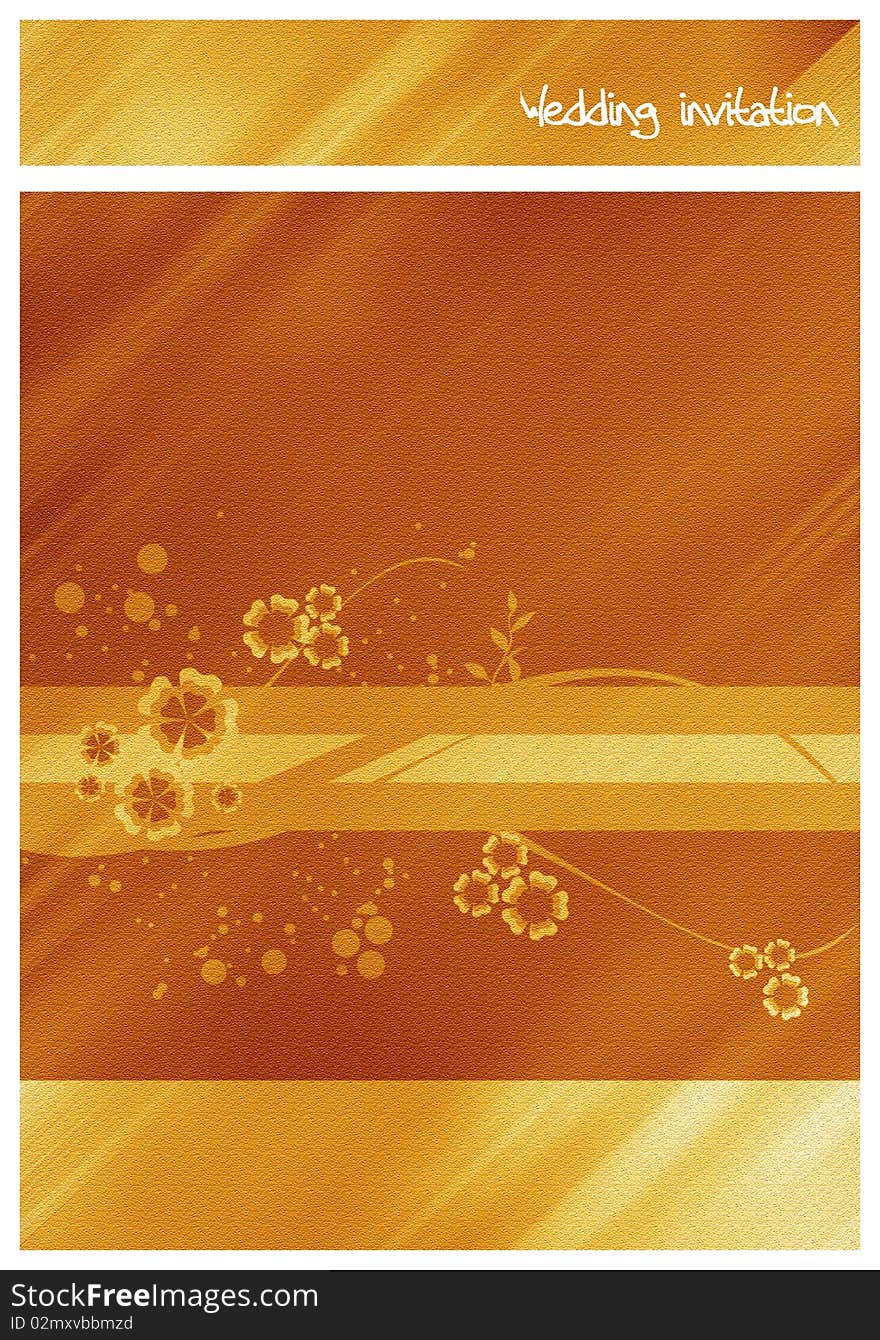 A beautiful wedding invitation with flowers abstract background