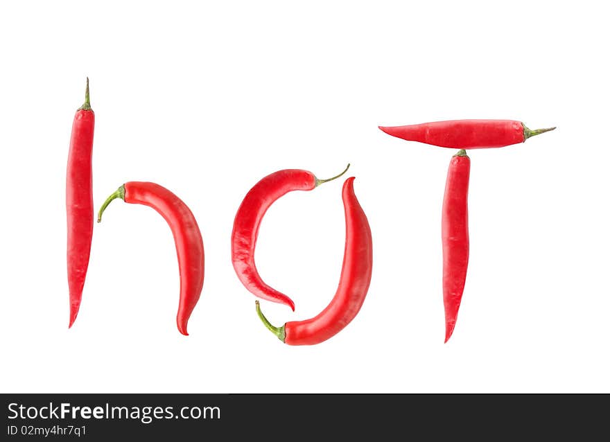 Hot word made by chili pepper