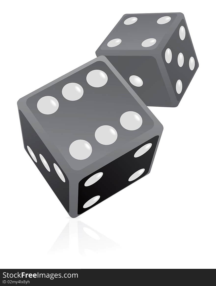 Dice illustration on white background