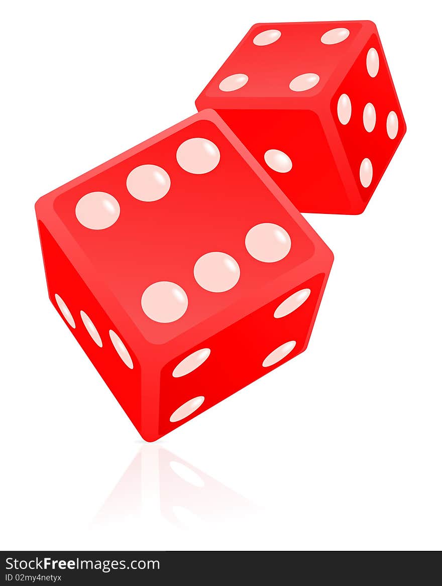 Dice illustration on white background