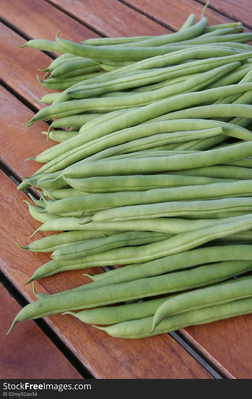 french green beans on table