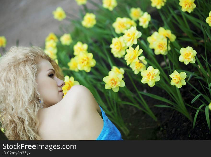 Beautiful positive girl in a park