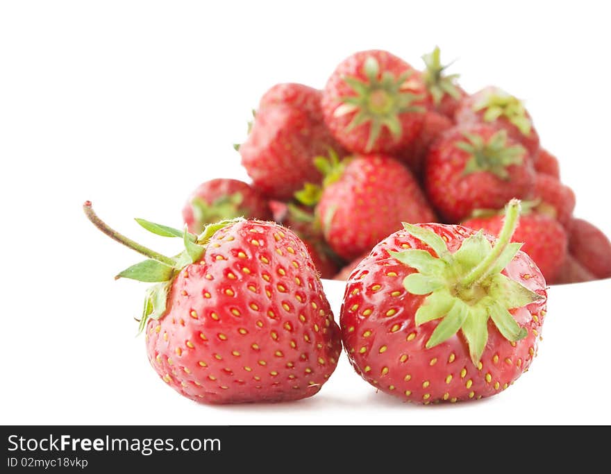 Fresh strawberry over white background