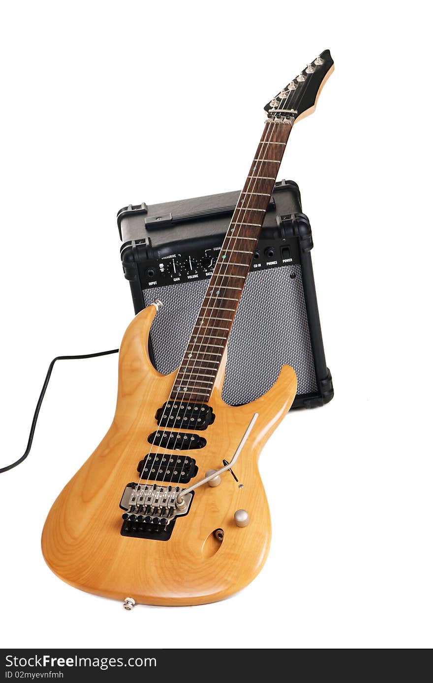 Electric guitar with amplifier