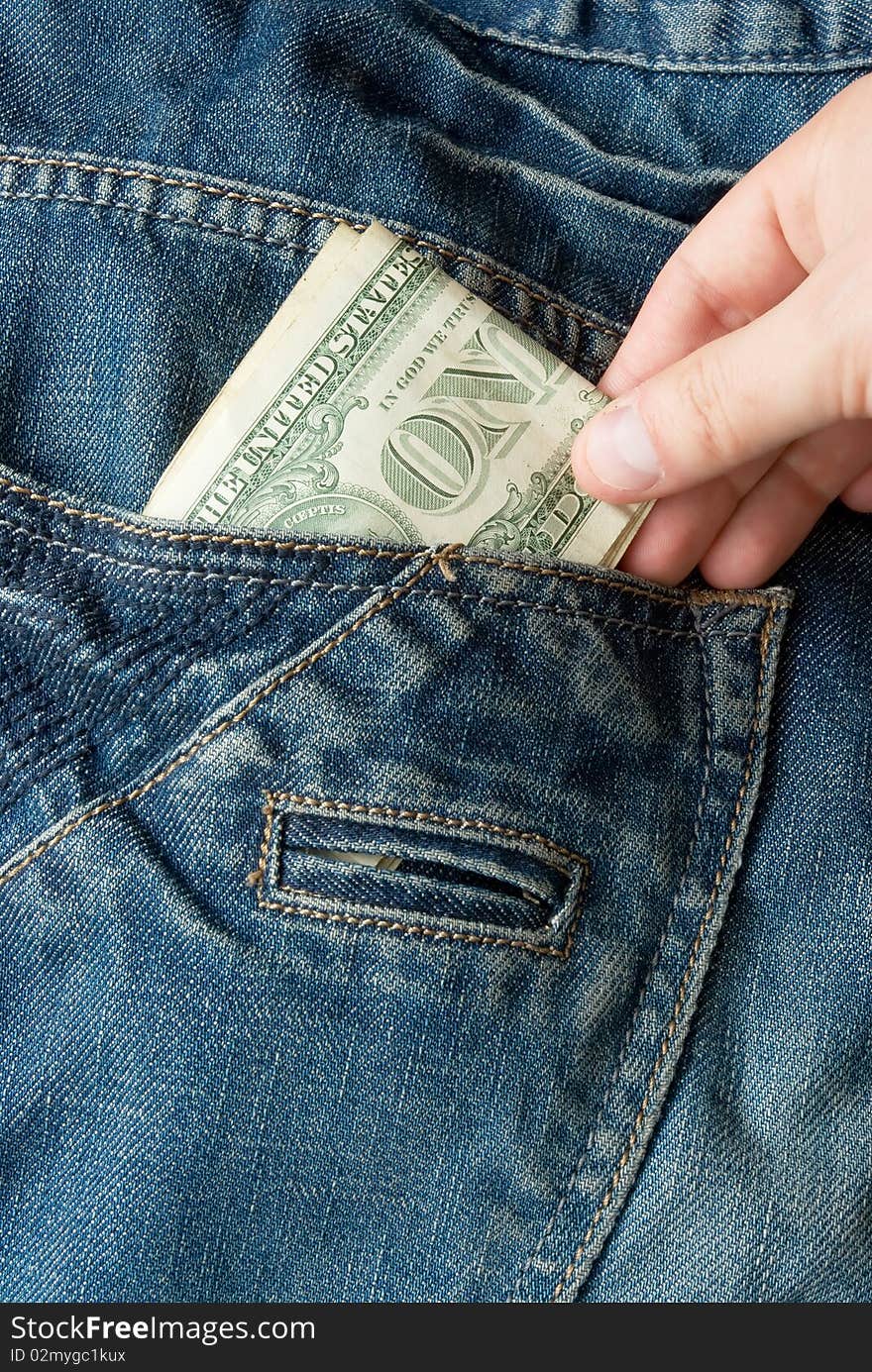 Stealing money from jeans pocket