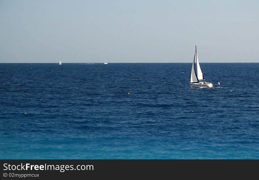 Yacht - Sailing boat in sea