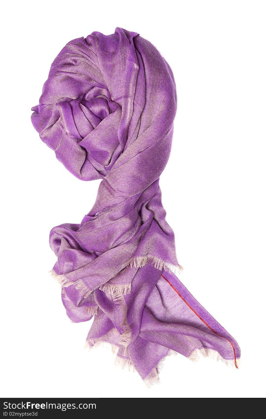 Pink scarf isolated on white background