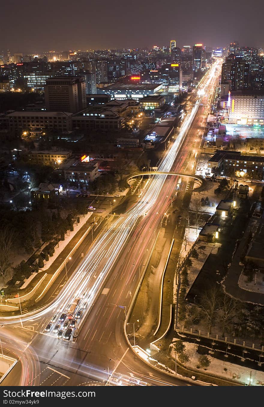 View of Beijing at night. View of Beijing at night