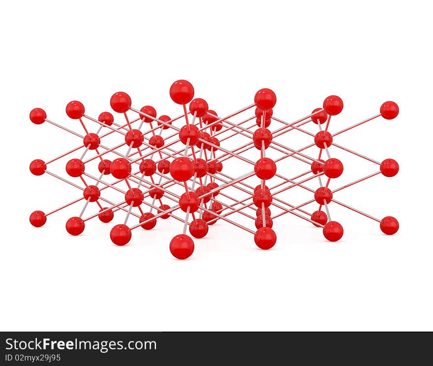 Abstract Molecular Structure isolated on white - 3d illustration