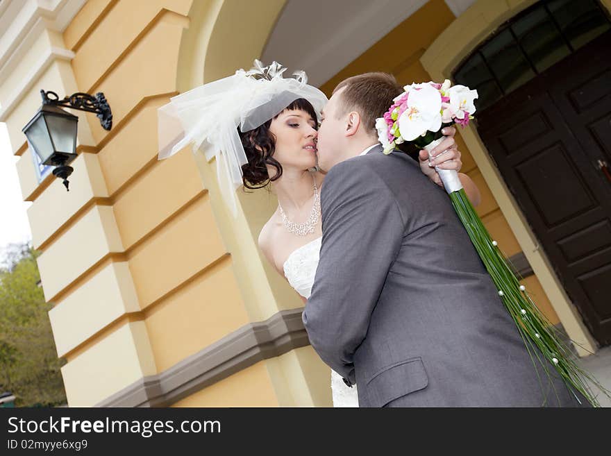 Young happy couple outdoor,wedding