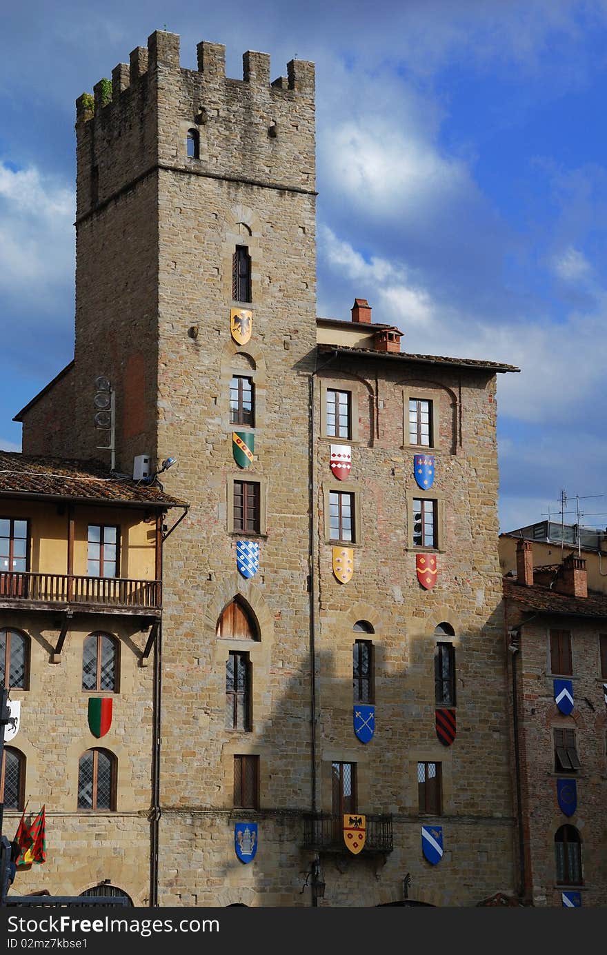 Tuscany ancient medieval tower in  Arezzo