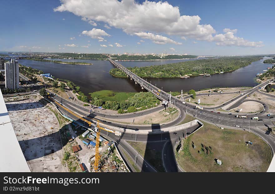 Panoramo Of River Dnepr Kiev