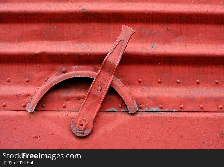 Handle on the side of a train boxcar