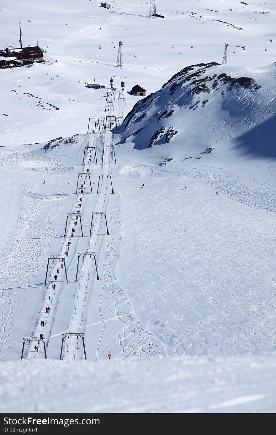 Ski slope, glacier lift