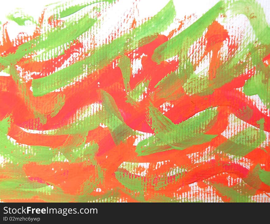 Spring abstraction in green and orange