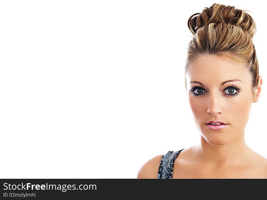 Woman posing on white background. Woman posing on white background