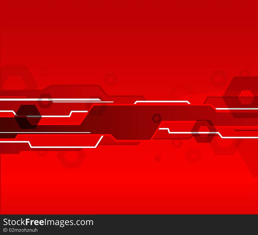 Abstract red background. Vector art