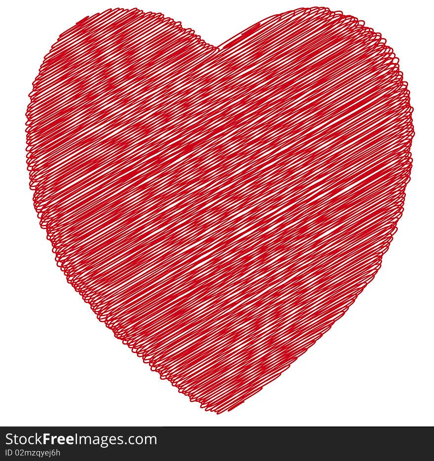 Heart drawing with pencil effect