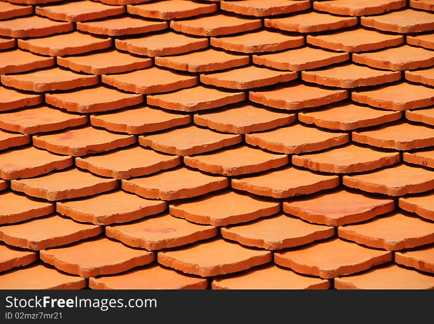 Tile roof of the temple in the style of Asia.