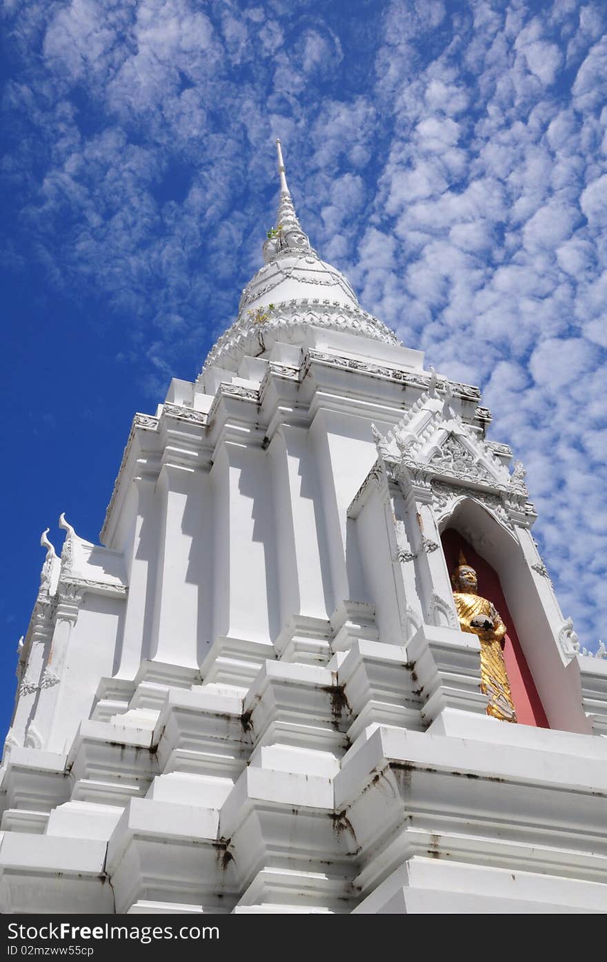 pagoda of temple and beutiful sky day, thailand