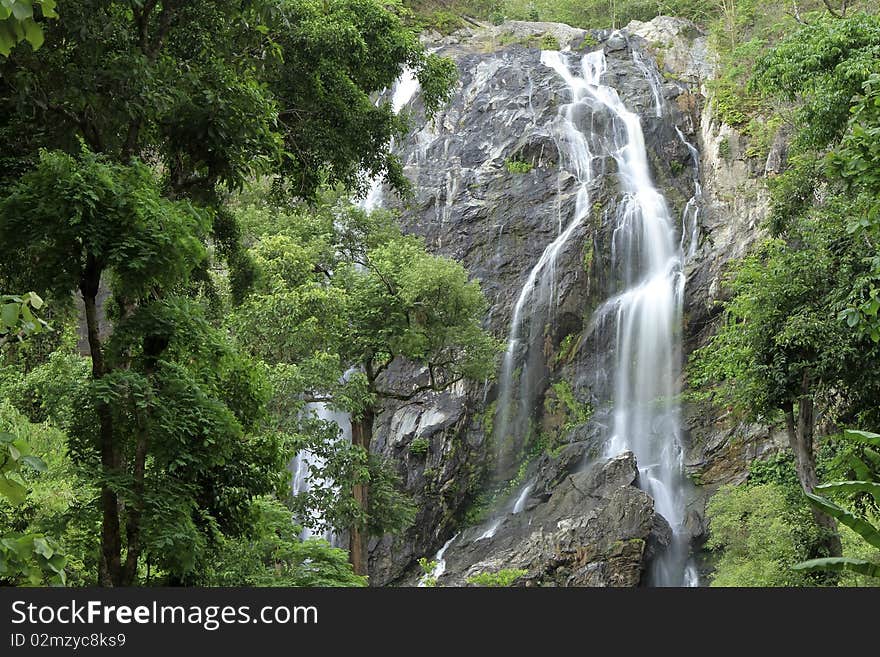 River rock waterfall and a gentle