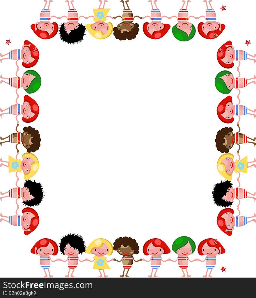 Vector Chidren Frame Banner Border Kids