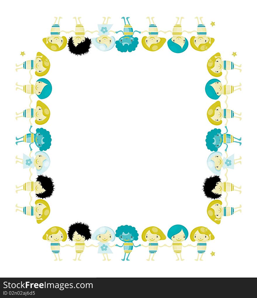 Vector chidren frame  border