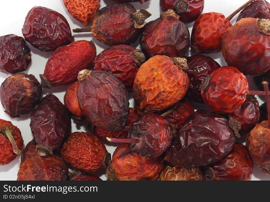 Dried berries of a dogrose